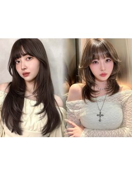 小顔を叶える前髪×顔周りのレイヤーカット。華やかなくびれレイヤーで創る韓国・ワンホンスタイル[大宮]
