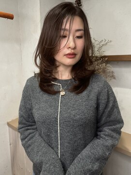 大人レイヤー/クラゲヘアー/小顔/ココアベージュ/オリーブグレー