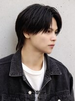 エイド 本店(aid)&nbsp;メンズミディアムセンターパートウルフニュアンス毛流れショート