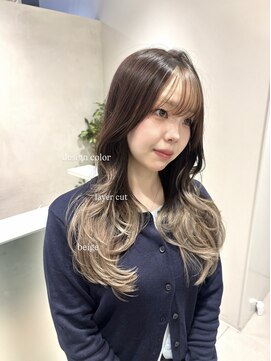 ジーナ 渋谷神南(Zina) ［amika指名］デザインカラー/ベージュ/レイヤーカット