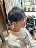 マッシュスタイル×シャドウパーマ×波巻きパーマ×刈り上げ