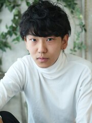 ルードな男性感を追求した、綾野剛テイストパーマ　巣鴨店