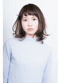オン眉×イルミナカラー×メッシュ×ミディアム×外ハネ