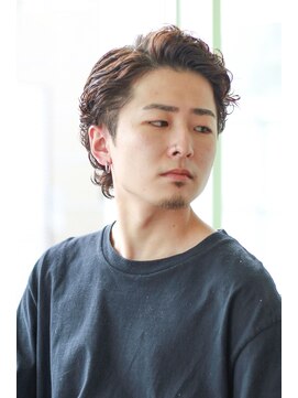 にもう オールバック ミディアムウルフ スリックバックM