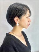 【簡単スタイリング】大人黒髪丸みショートボブ