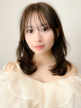 レア 表参道(L'ea) 黒髪クラゲヘアーオリーブグレー小顔ココアベージュ