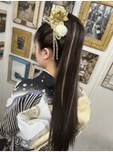 《momoka》成人式　ストレートポニーテール