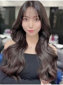 黒髪ロング/くびれ巻き/レイヤーカット/韓国/北谷/エクステ