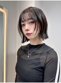ミニウルフレイヤーカット顔周りカット前髪カット韓国ボブ/原宿