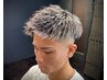 【ご新規様限定】カット&ホワイトメッシュ&パーマ（ブリーチ2回男性限定）