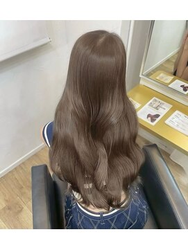 ノー バイ イオエ 西梅田(no. by ioe) ブリーチなしカラー／髪質改善/ミルクティーベージュ/小顔へア