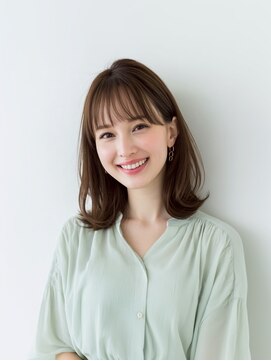 e.m.a プレミアムビューティーサロン 栄駅店(e.m.a PREMIUM BEAUTY SALON) セミロング/イメチェン/外ハネボブ/美髪/ワイドバング/髪型