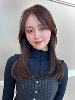 アフロート エル 大阪(AFLOAT L)&nbsp;暗髪も出せるこなれ感！フェイスレイヤー×ナチュラルセミロング