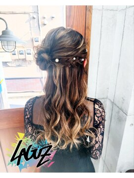 ラグズ 茅ヶ崎(LAGUZ) 【ヘアセット】小粒パールが輝く大人可愛いハーフアップアレンジ