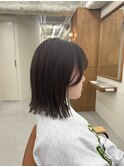 切りっぱなしボブ×ブラウンカラー