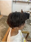 センターパート×ニュアンスパーマ