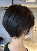 調布レディースショートイルミナカラーブラウンカラー30代