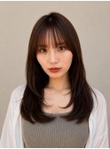 レイヤー髪質改善ブリーチなしカラーで艶髪へ