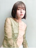 ストレートボブ_耳かけウェーブパーマフォギーベージュ_27303