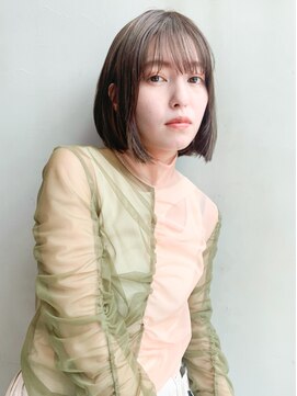 アイティー バイ アルバム 中野店(IT by ALBUM) ストレートボブ_耳かけウェーブパーマフォギーベージュ_27303
