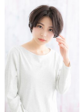 ミック 日暮里店(miq) 黒髪オリーブアッシュセンターパート小顔グラボブa