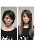 重めボブでも馴染みます。