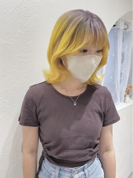 ハチ(HACHI) パープルイエローのルーツデザインカラー