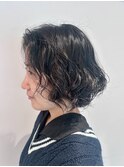 ボブパーマ/黒髪パーマ/スパイラルパーマ/くせ毛パーマ