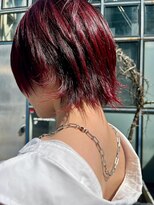 カー(KAH)&nbsp;レッドカラー　ショートヘア　ショートレイヤー　高円寺