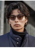 スパイラルパーマメンズパーマメンズヘアセンターパート束間