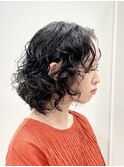 【松戸 藤原】黒髪レイヤーボブパーマ