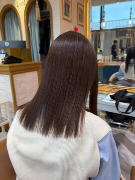ロンドアベニール 北千住(Lond avenir) ブリーチなしチェリーブラウン髪質改善縮毛矯正酸性ストレート