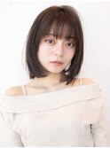 20代30代大人かわいい／斜めバング/シルキーベージュ/小顔／前髪
