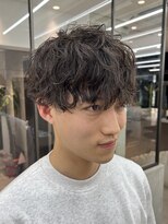 ロンドシエル 横浜(Lond ciel)&nbsp;men'sフェザーパーマブルーブラックメンズブリーチなし横浜