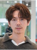 新橋メンズパーマツイストスパイラルパーマ波巻きニュアンス