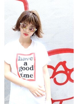 ミラバイグリーン(Mira by green) 『summer honey beige』 x ワイドバング02