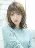 大人かわいい毛先パーマゆるふわミディ