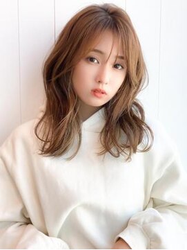 アグ ヘアー ルキナ 南越谷店(Agu hair lucina) 《Agu hair》柔らかニュアンスウェーブセミロング