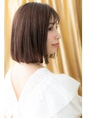 ココアベージュ切りっぱなし美髪前下がりボブY大宮30代40代50代