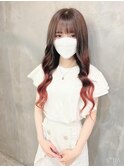 プルエクステでピンクグラデーション