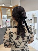 大人気！ドレスヘアポニーテール二次会モテ髪