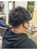 《見附　今町)メンズパーマ黒髪ツーブロ
