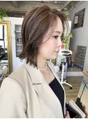 NUDE細めハイライト タッセルボブ レイヤーボブ切りっぱなしボブ