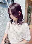 立体感ふわふわセミディ×10代20代30代大人可愛いピンクブラウン