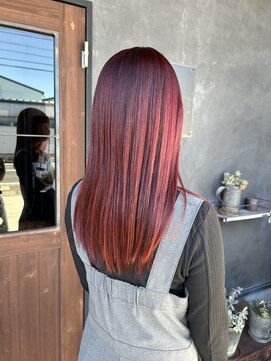 ナナ バイ ピケ(nana by pique) ブリーチなし/チェリーレッド 艶カラー 赤髪 暖色/ワインレッド