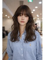 ノラキチジョウジ(NORA KICHIJOJI) 顔まわりレイヤーカットシースルーバング耳かけくびれミディアム