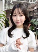 前髪カット大人ガーリー 顔周りレイヤーくびれミディ_F31363
