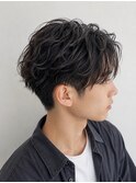 韓国風センターパートルーズシャドウパーマ波巻き