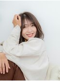 大人かわいい☆透明感カラー×ひし形ワンカールロブ
