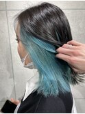 新髪質改善×インナーカラー×水色×トリートメント